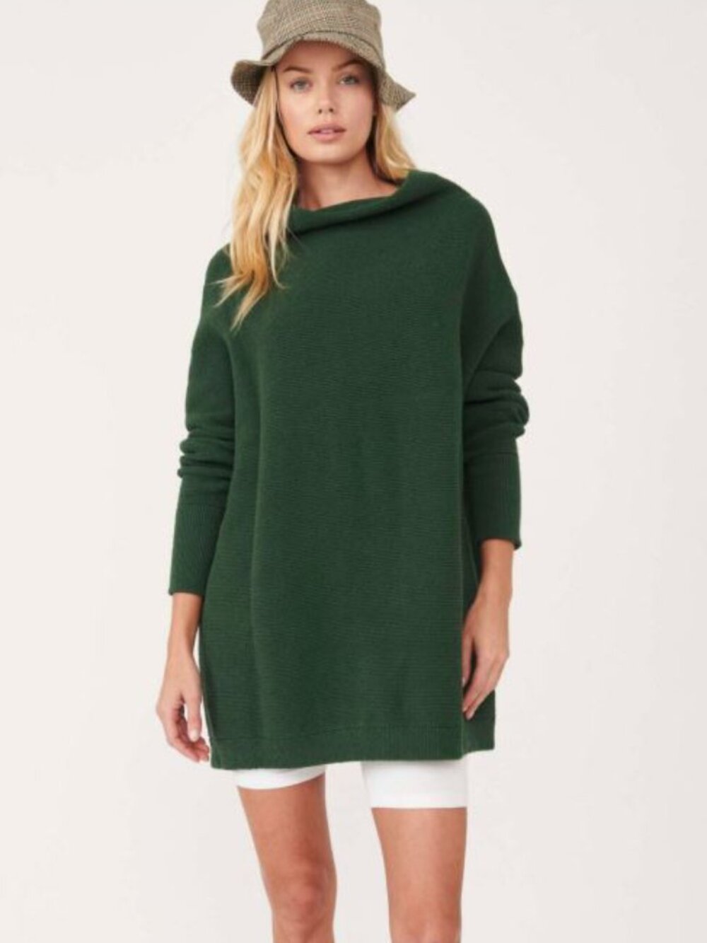 Free People Ottoman Slouchy Tunic Sweater Dress Green X-Small OB432957
